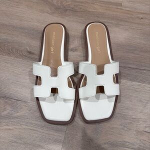Madden Girl White Slide Sandals size 7 NEW